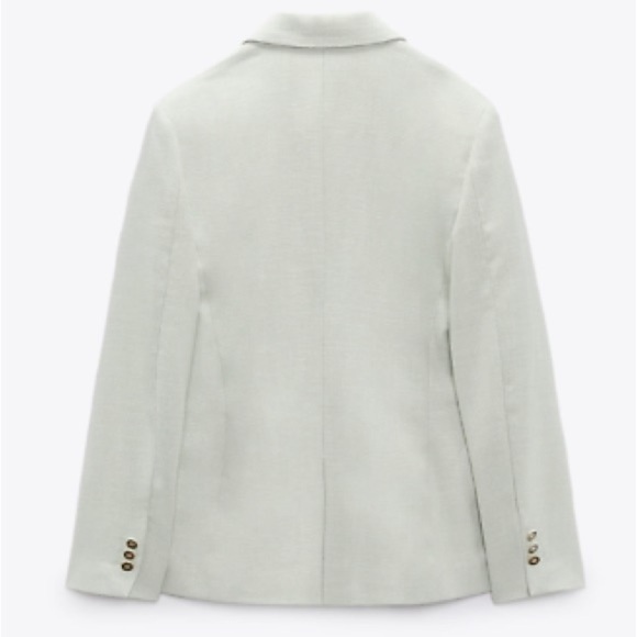 NWT. Zara Light Green Double Breasted Blazer. Size S. - Picture 8 of 13
